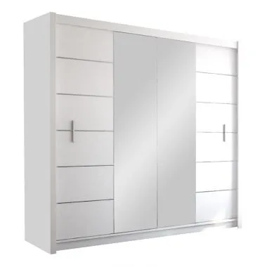 Luzern Sliding Door 203cm Mirror Wardrobe - Black