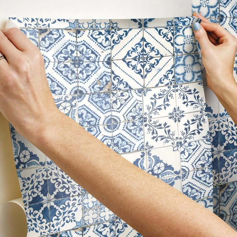 Mediterranean Tile Peel and Stick Wallpaper