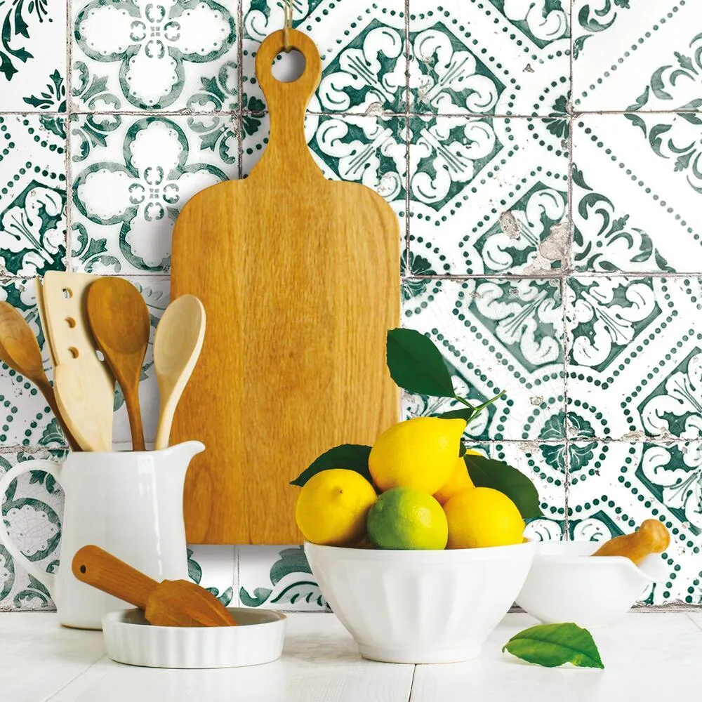 Mediterranean Tile Peel and Stick Wallpaper