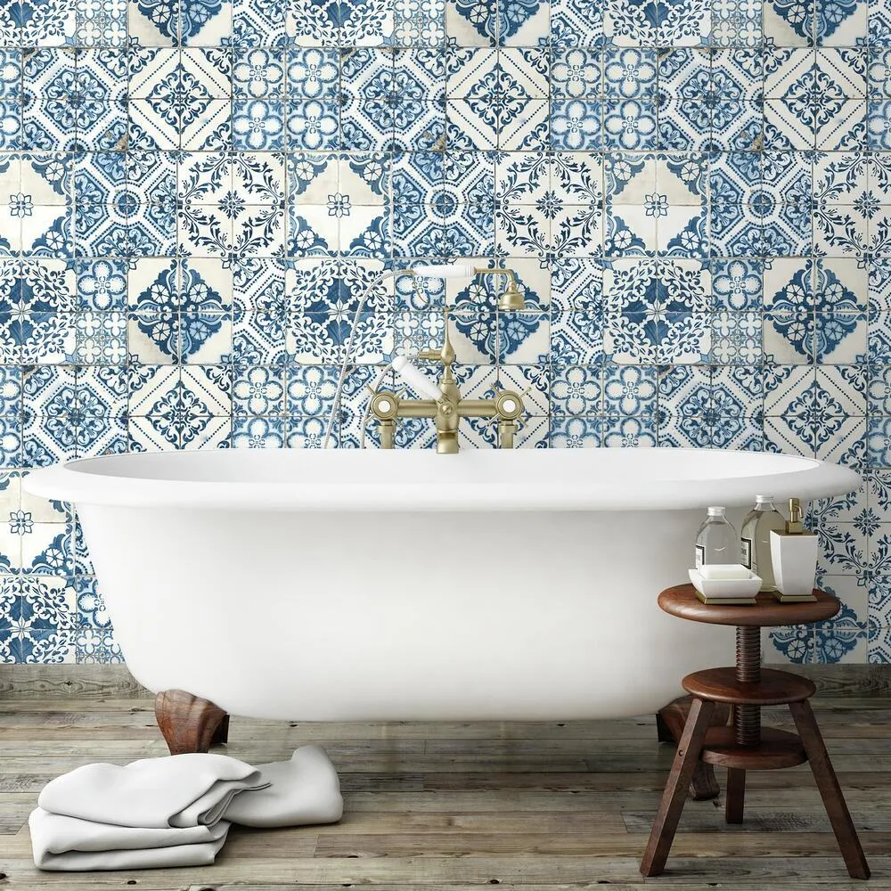 Mediterranean Tile Peel and Stick Wallpaper