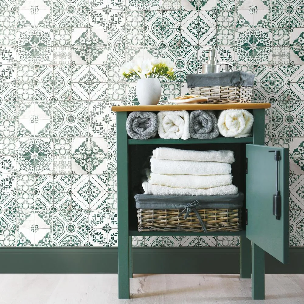 Mediterranean Tile Peel and Stick Wallpaper