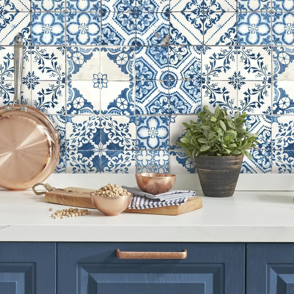 Mediterranean Tile Peel and Stick Wallpaper