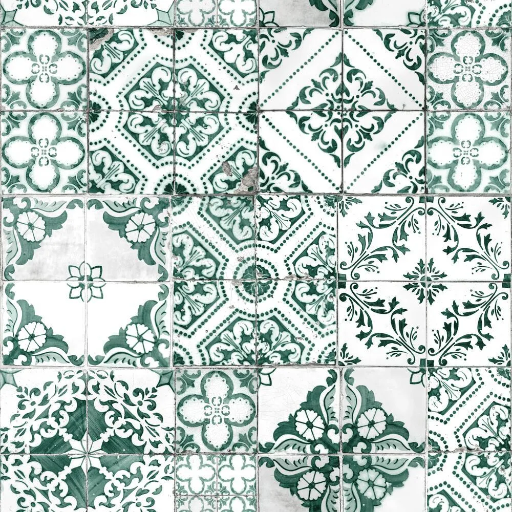 Mediterranean Tile Peel and Stick Wallpaper