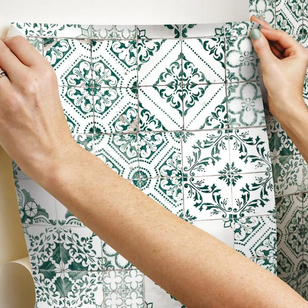 Mediterranean Tile Peel and Stick Wallpaper