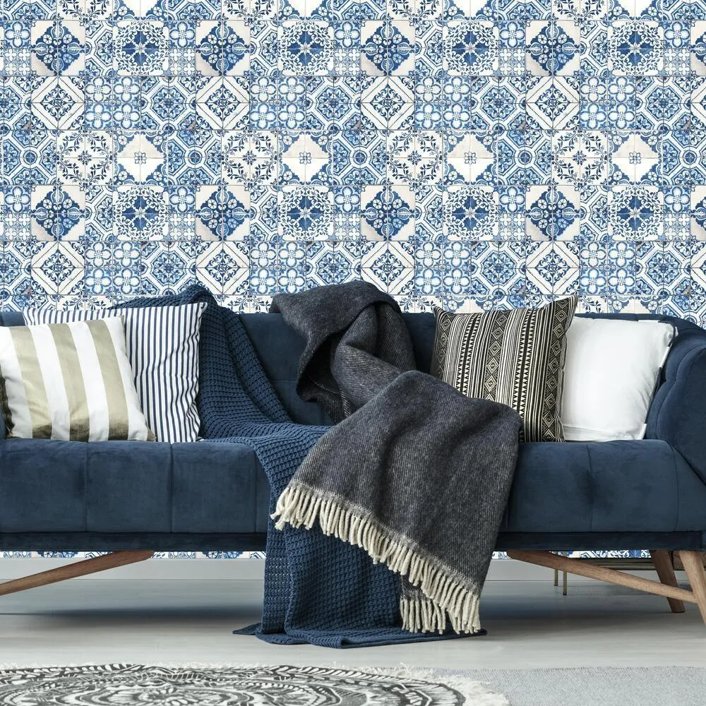Mediterranean Tile Peel and Stick Wallpaper