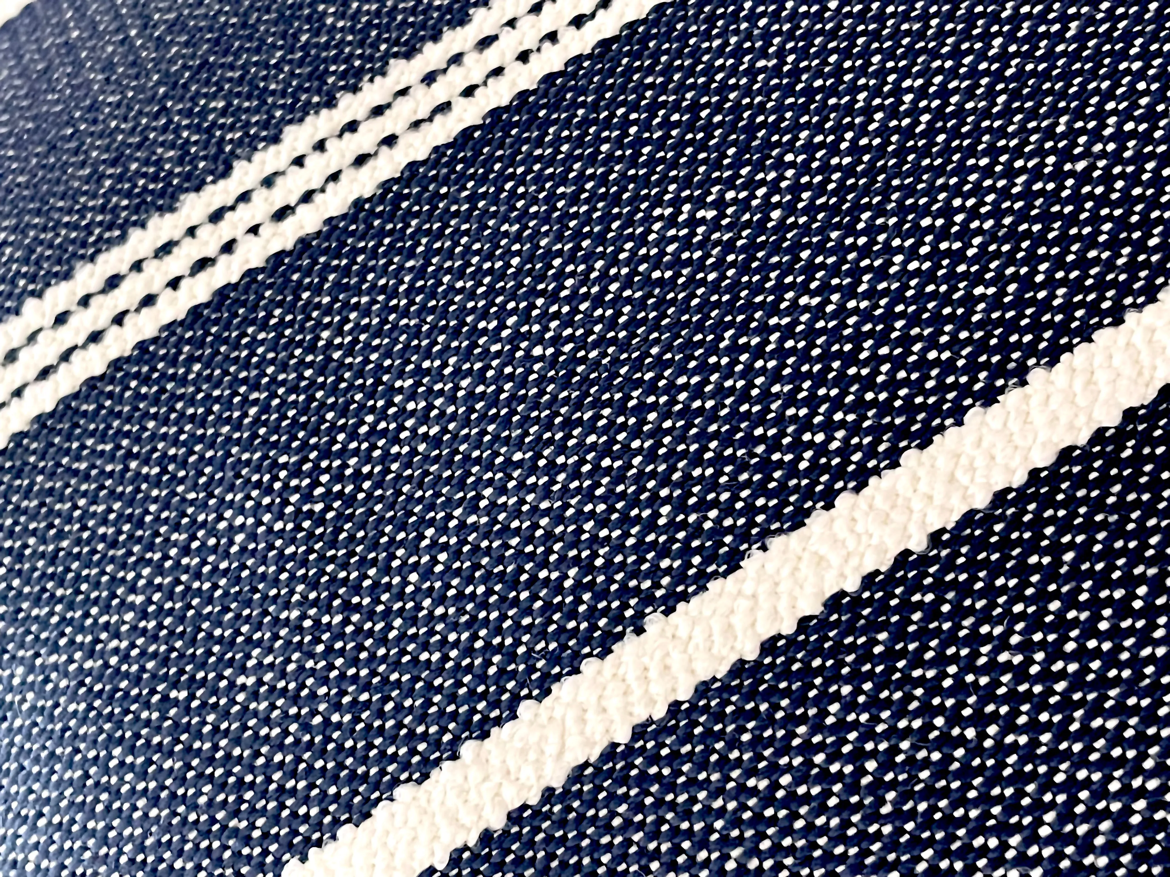 Navy and Ivory Chenille Striped Outdoor Pillow Cover / Nautical Outdoor Pillow cover / Patio Pillow / Porch Pillow Cover / Outdoor 12x18 18x18 20x20