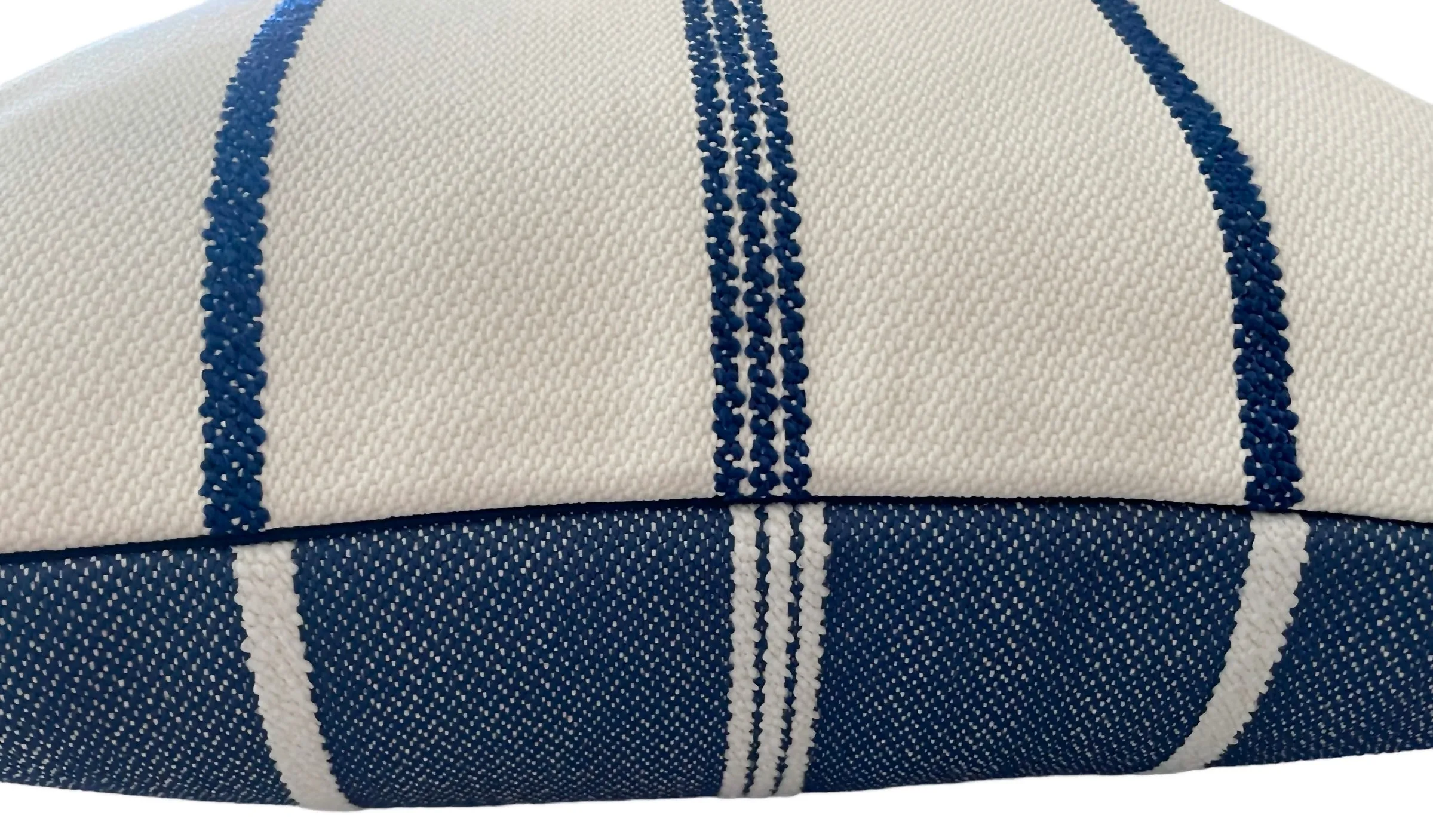 Navy and Ivory Chenille Striped Outdoor Pillow Cover / Nautical Outdoor Pillow cover / Patio Pillow / Porch Pillow Cover / Outdoor 12x18 18x18 20x20
