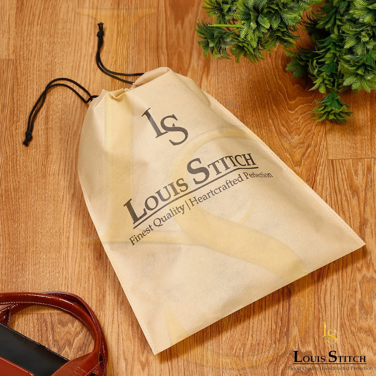 Non Woven Shoe Bag Pack Of  6 Black See-Thru & Beige Plain