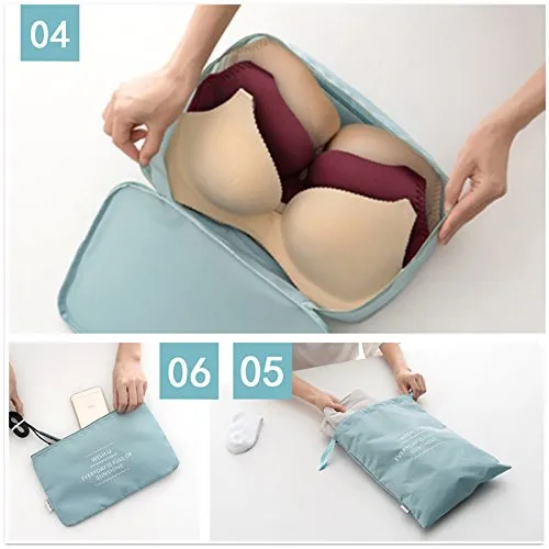 OEE 6 pcs Luggage Packing Organizers Packing Cubes Set for Travel