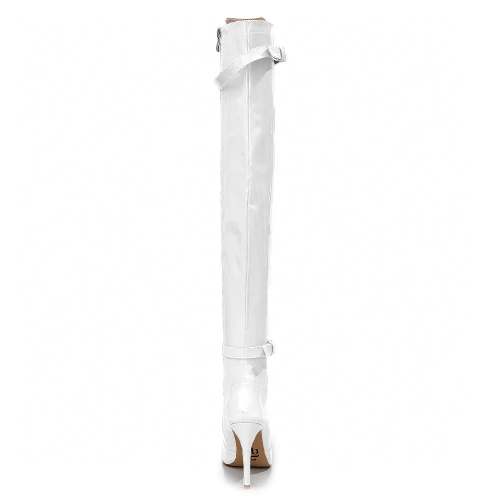 Omani - White Vegan Patent - Street Sole