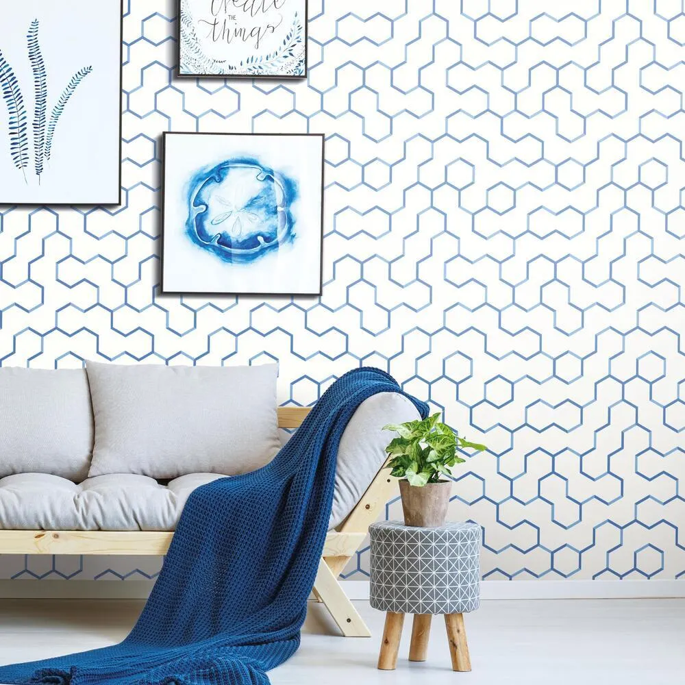 Open Geometric Peel and Stick Wallpaper