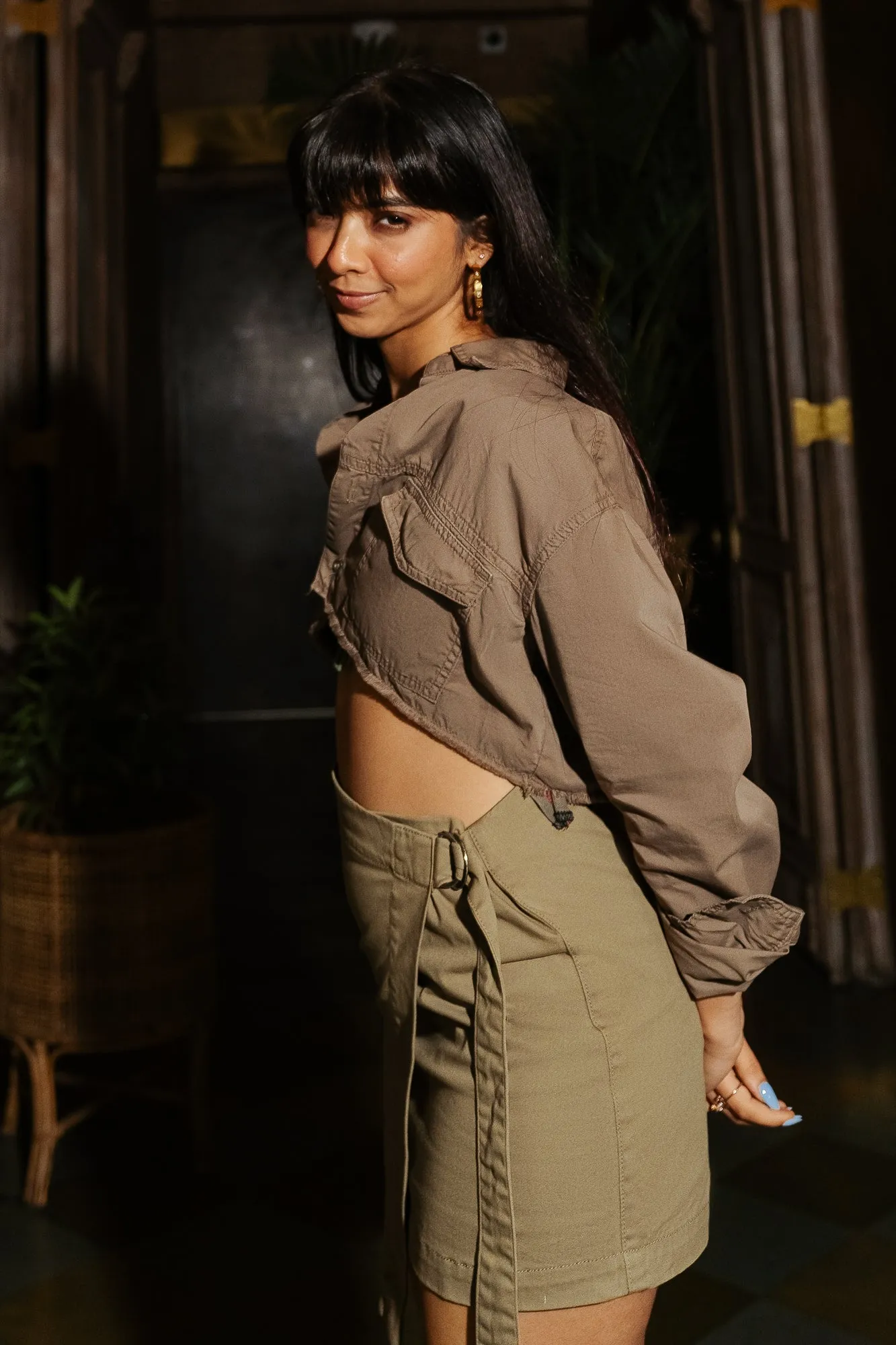 Overlap Sepia Skirt