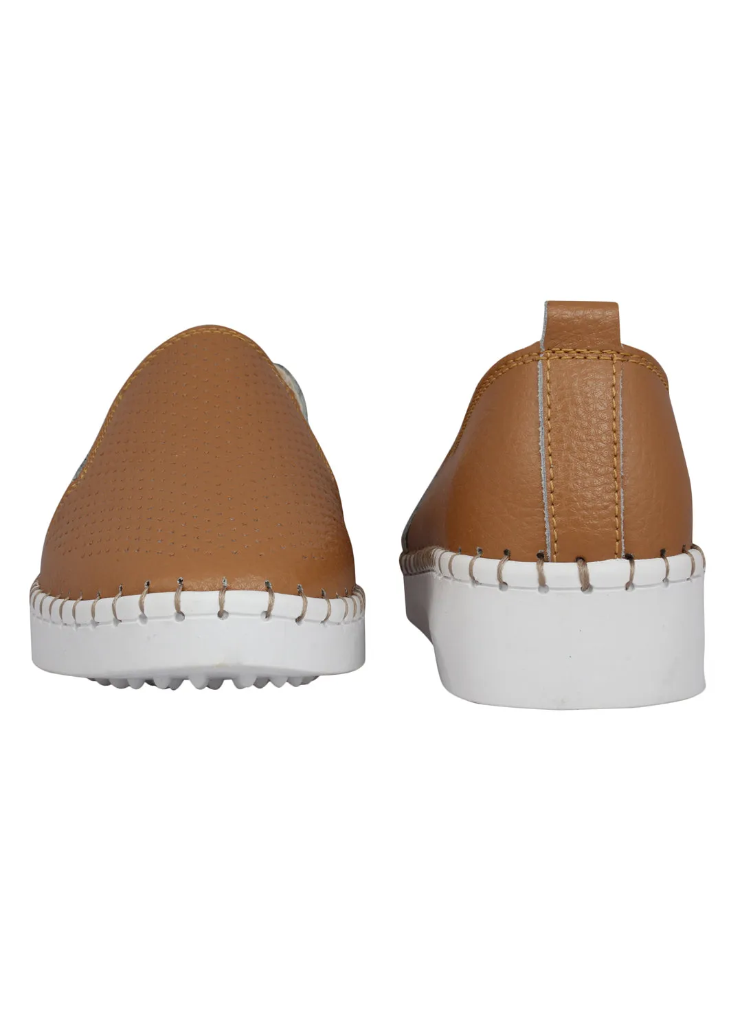 Pelle Albero Tan Women's slip on casual shoe