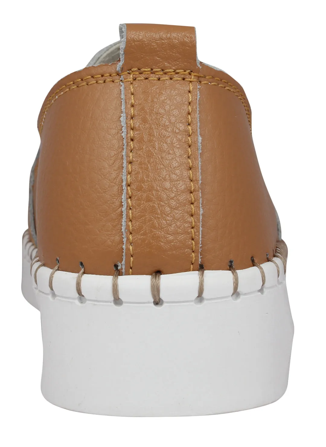 Pelle Albero Tan Women's slip on casual shoe