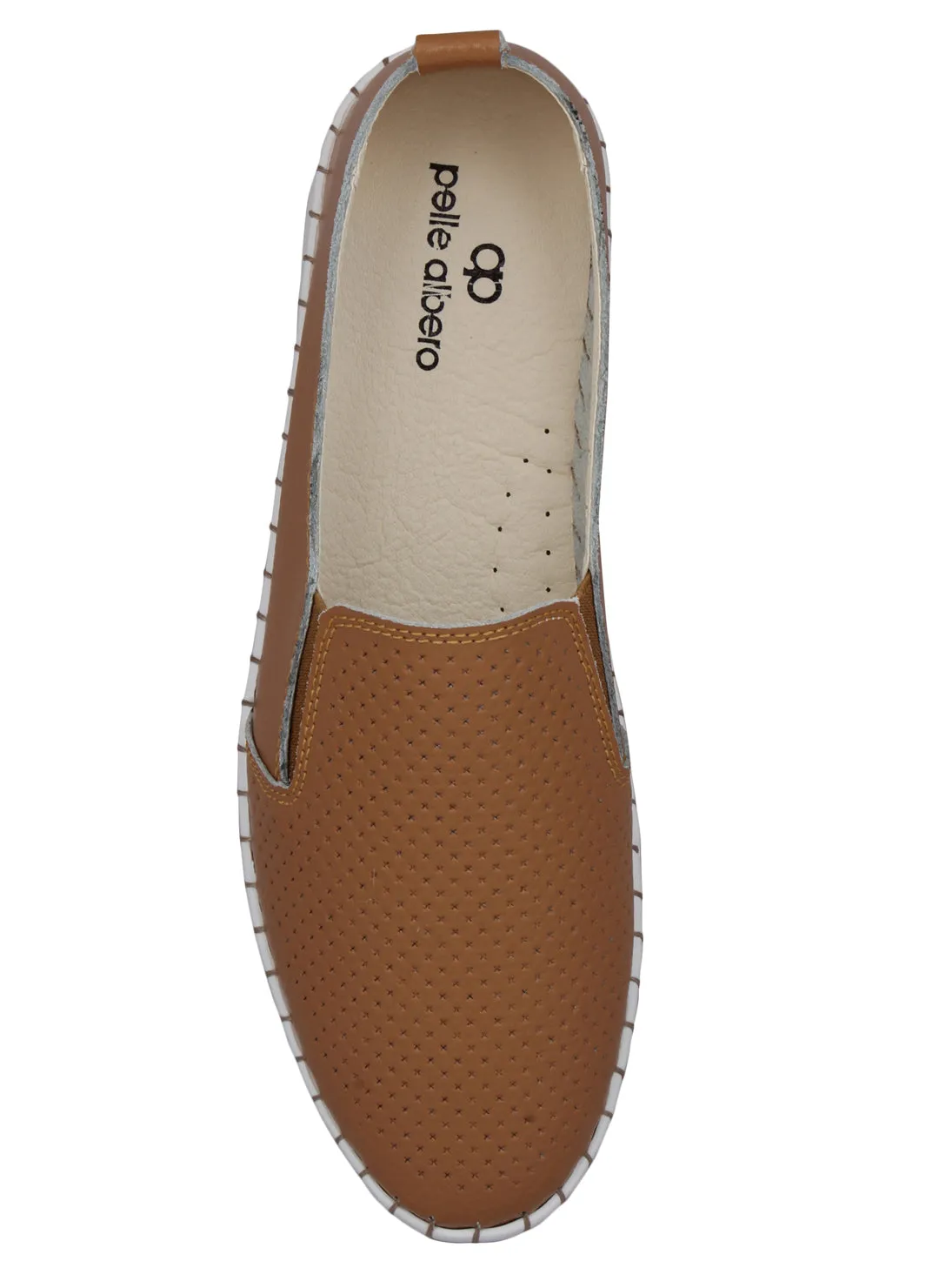 Pelle Albero Tan Women's slip on casual shoe