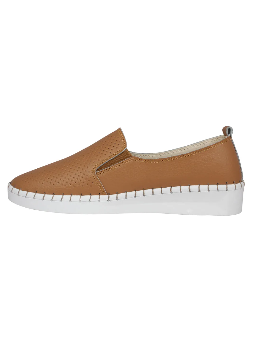 Pelle Albero Tan Women's slip on casual shoe
