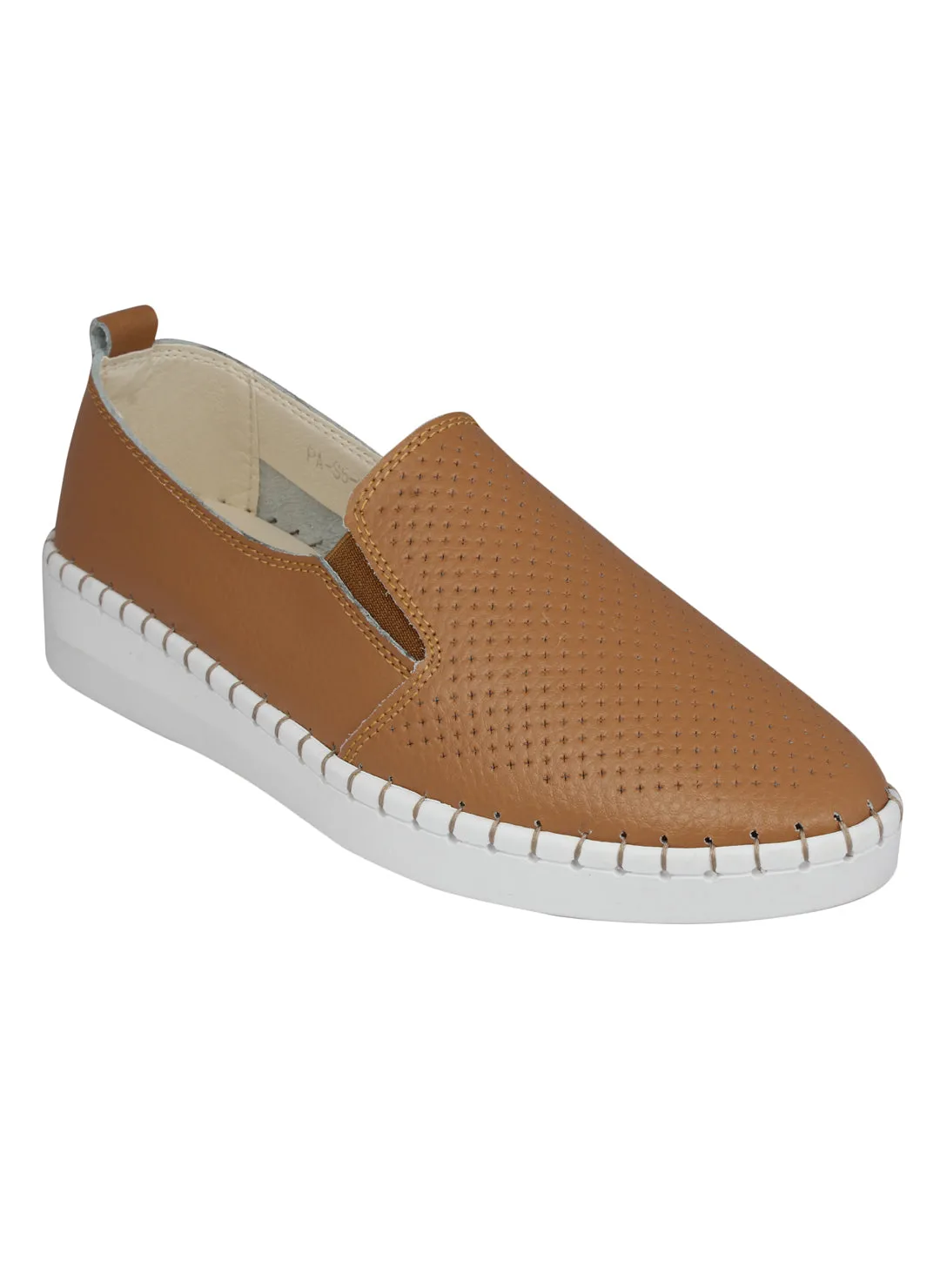 Pelle Albero Tan Women's slip on casual shoe