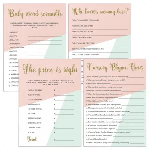 Printable Games for Pastel Baby Shower