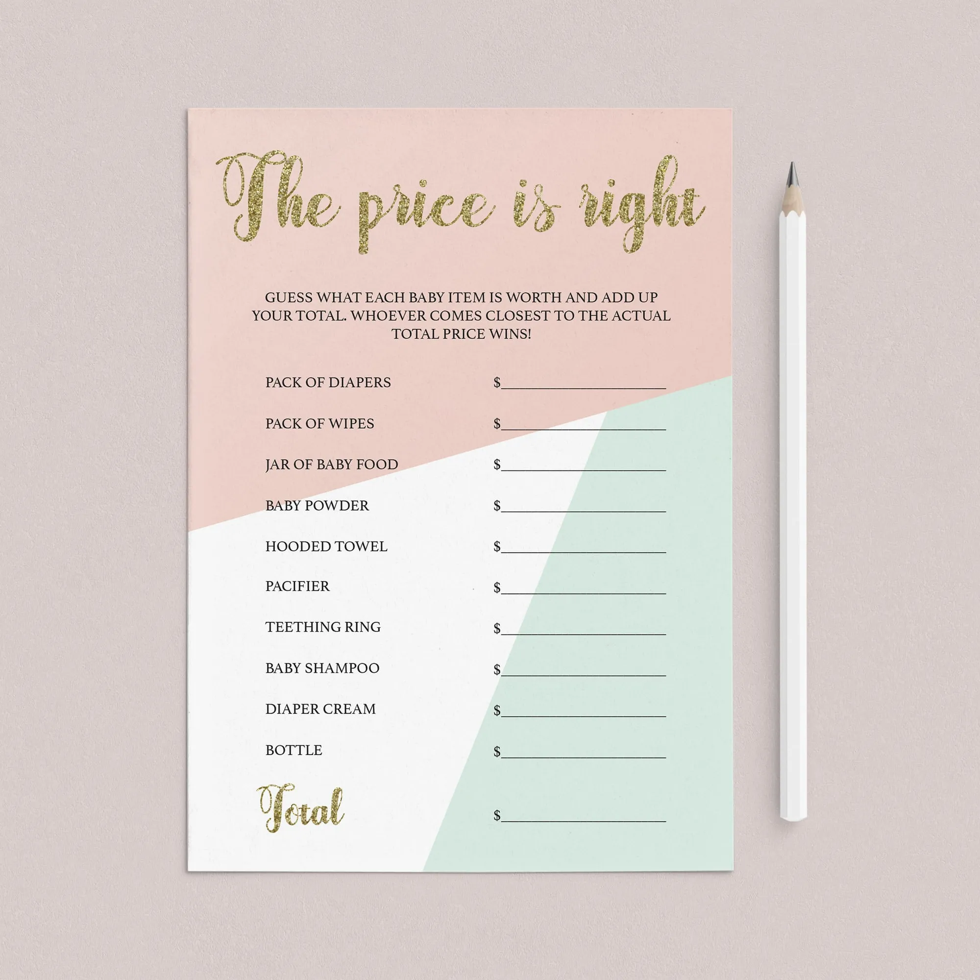 Printable Games for Pastel Baby Shower
