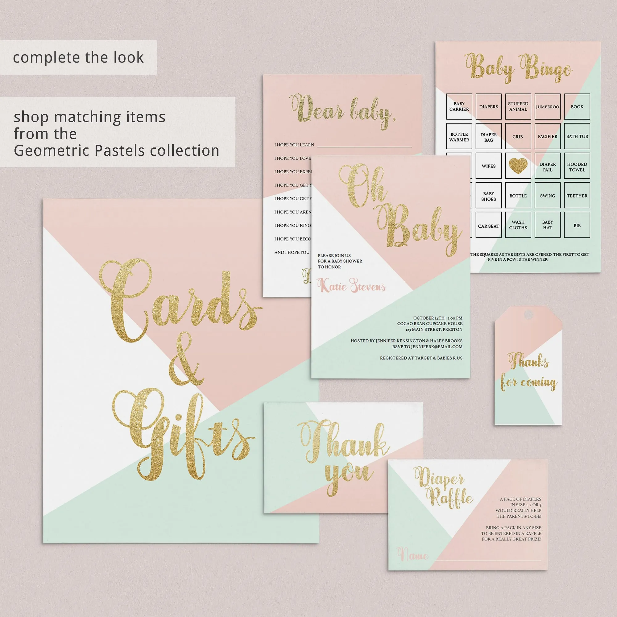 Printable Games for Pastel Baby Shower