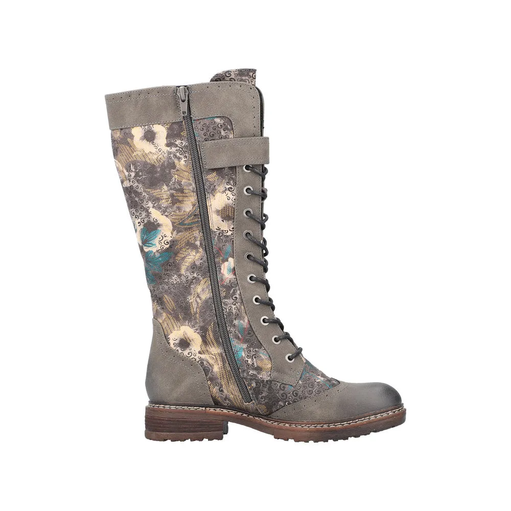 Rieker 94734-90 Ladies Multi Water Resistant Side Zip Knee High Boots