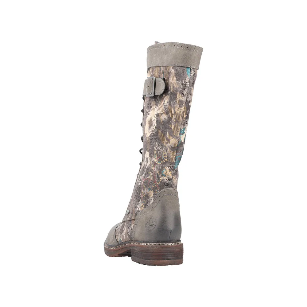 Rieker 94734-90 Ladies Multi Water Resistant Side Zip Knee High Boots
