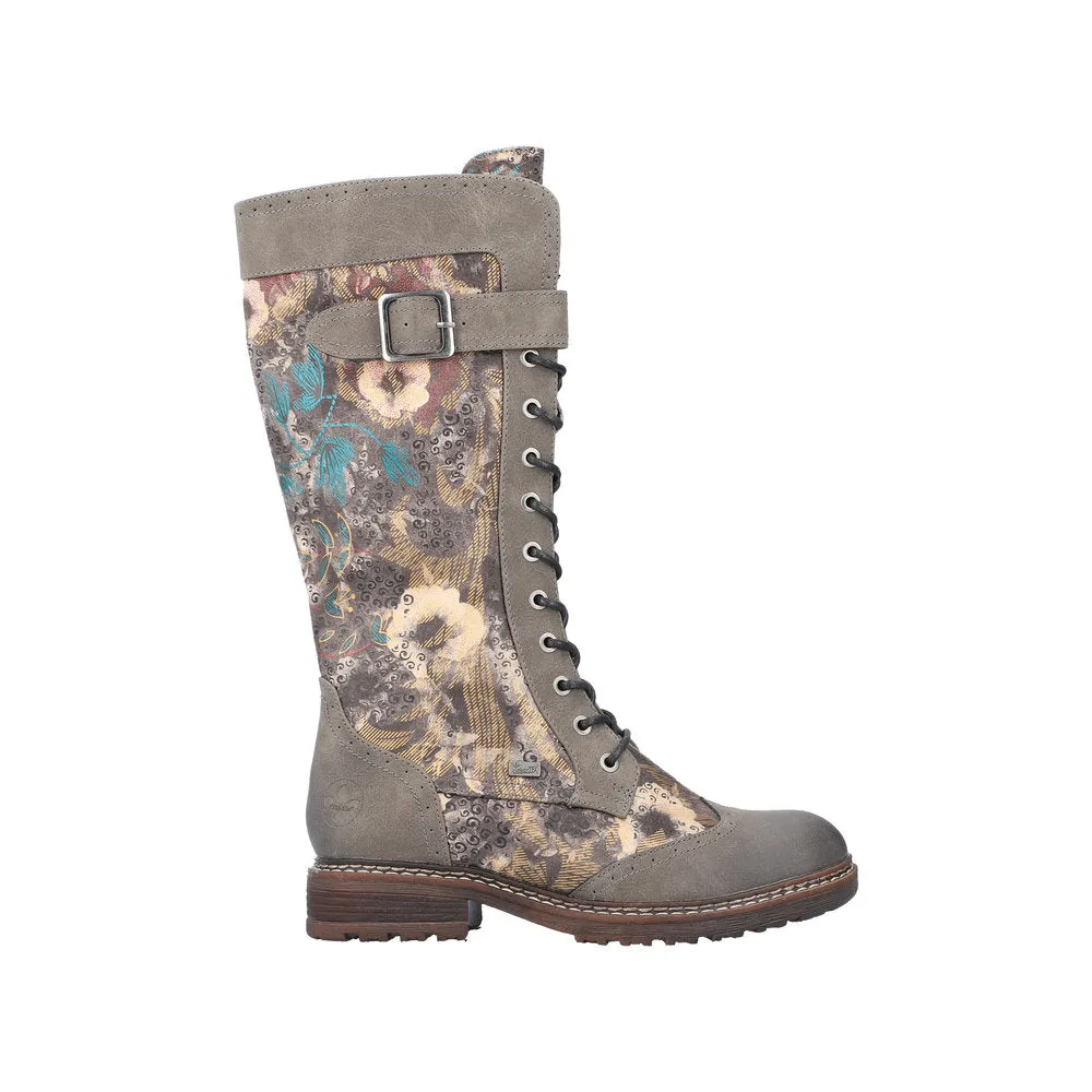 Rieker 94734-90 Ladies Multi Water Resistant Side Zip Knee High Boots