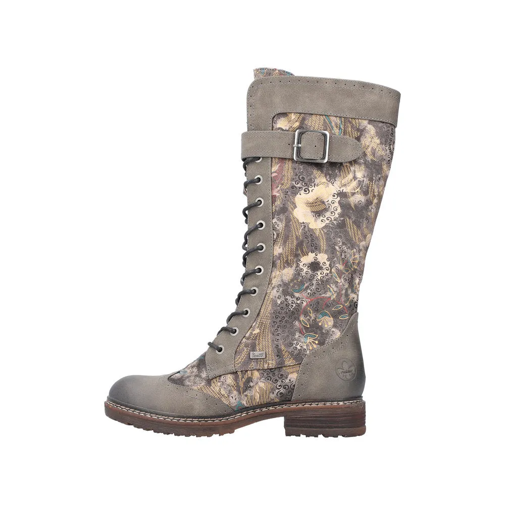 Rieker 94734-90 Ladies Multi Water Resistant Side Zip Knee High Boots