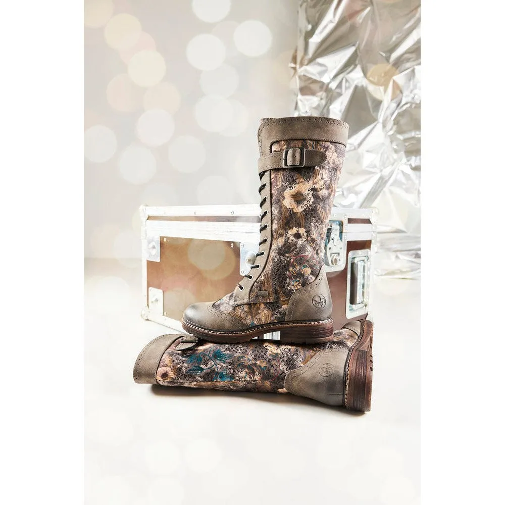 Rieker 94734-90 Ladies Multi Water Resistant Side Zip Knee High Boots