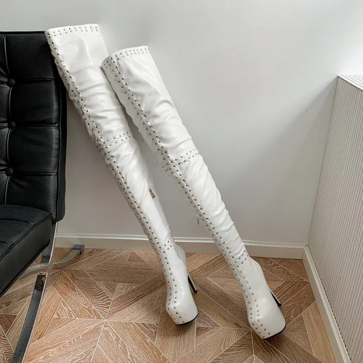 Rivet Thigh Boots