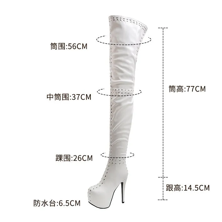Rivet Thigh Boots