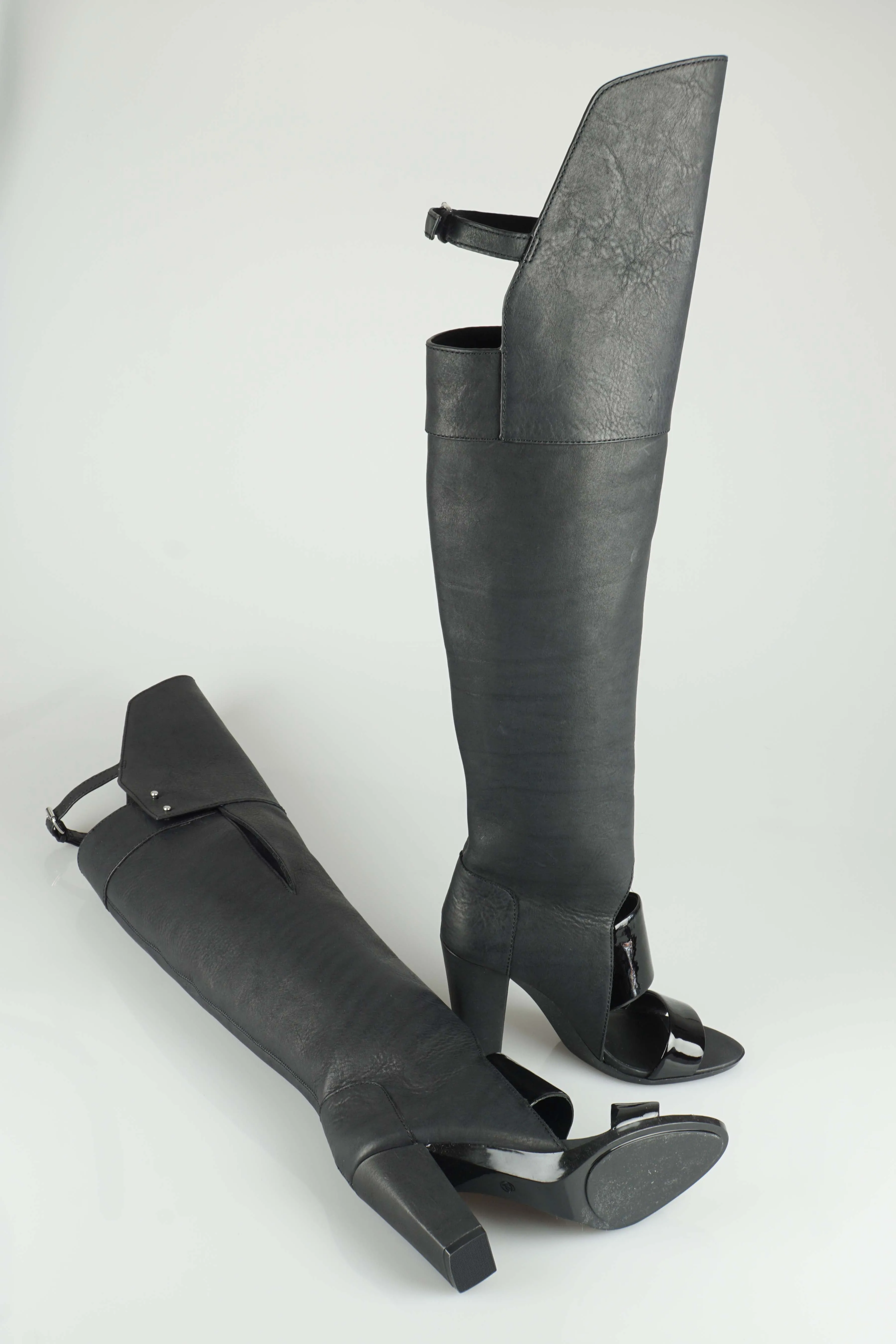 Runway black over the knee boots
