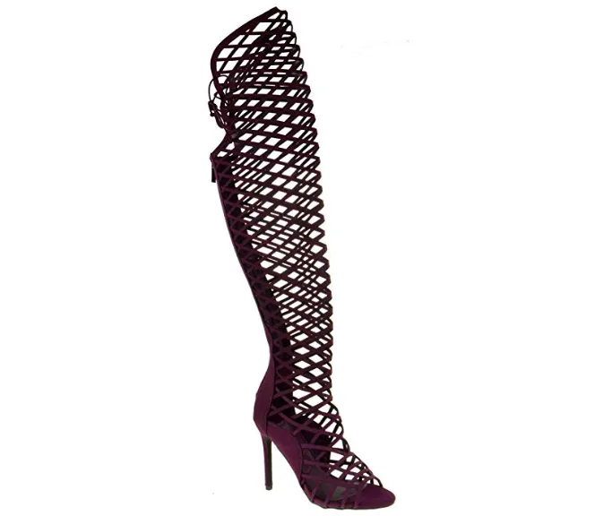 Selena 42 Thigh High Caged Dress Sandals