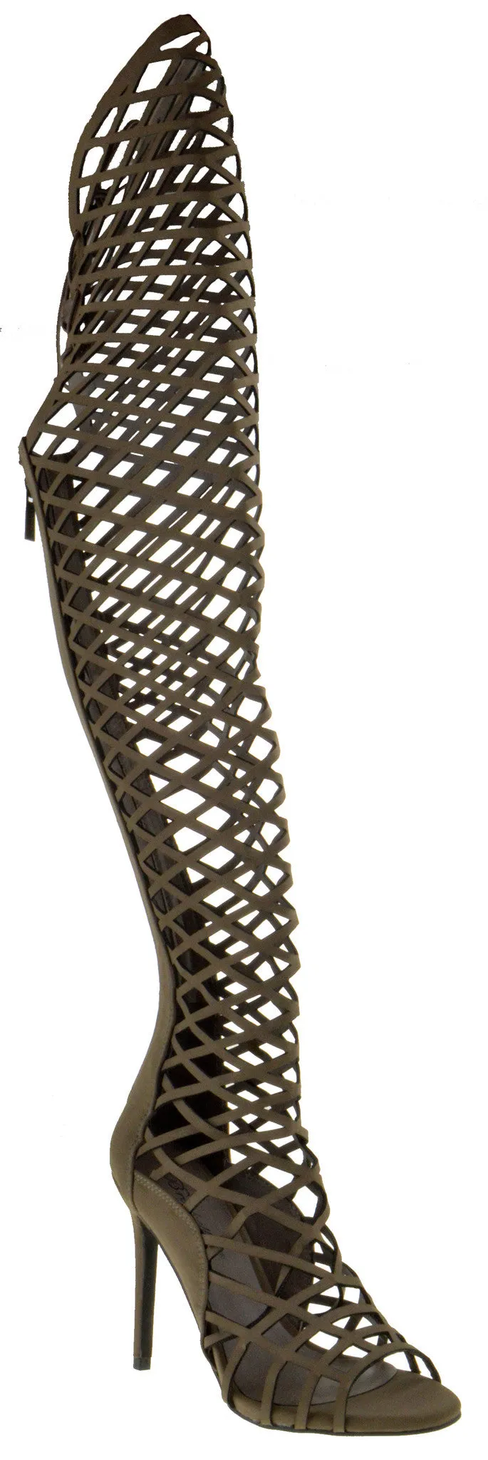 Selena 42 Thigh High Caged Dress Sandals