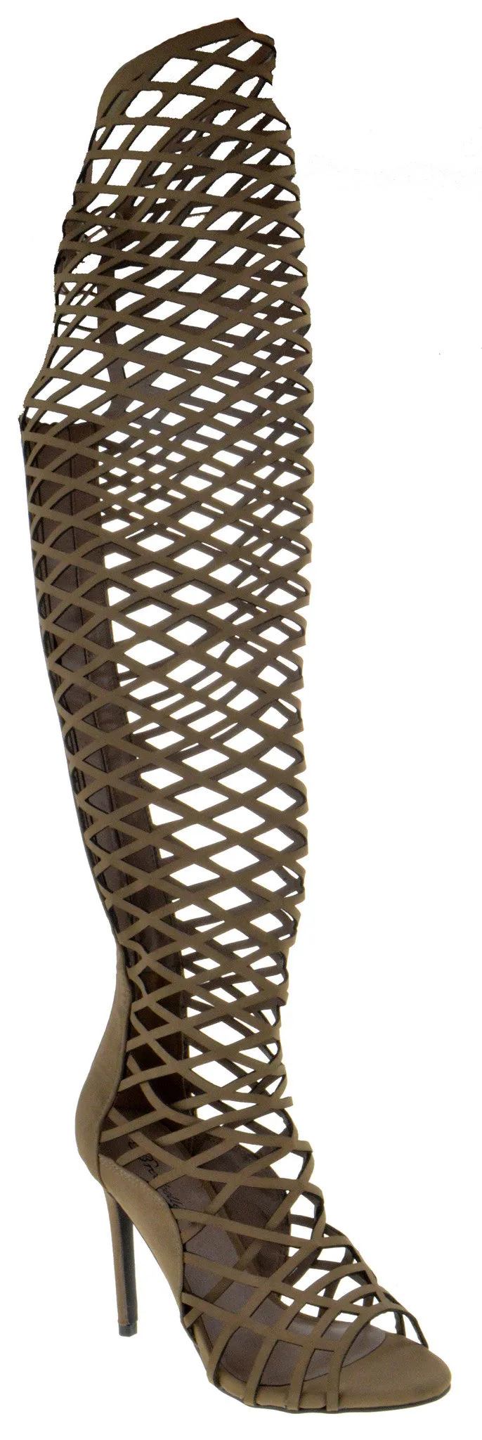 Selena 42 Thigh High Caged Dress Sandals