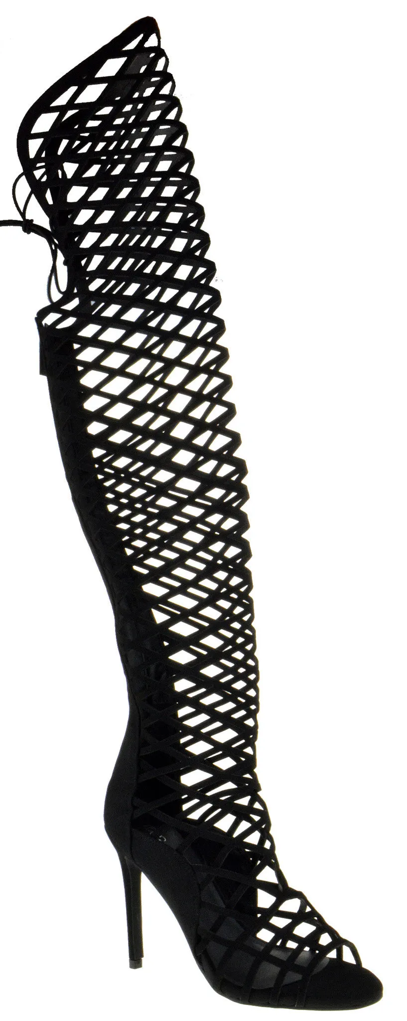 Selena 42 Thigh High Caged Dress Sandals