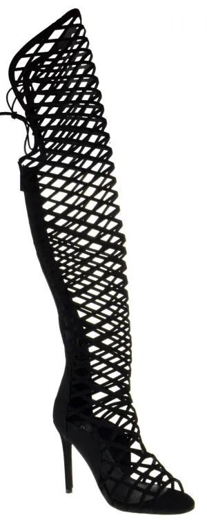 Selena 42 Thigh High Caged Dress Sandals