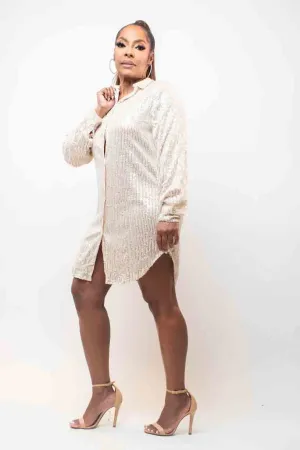 Sequin Shirt Dress