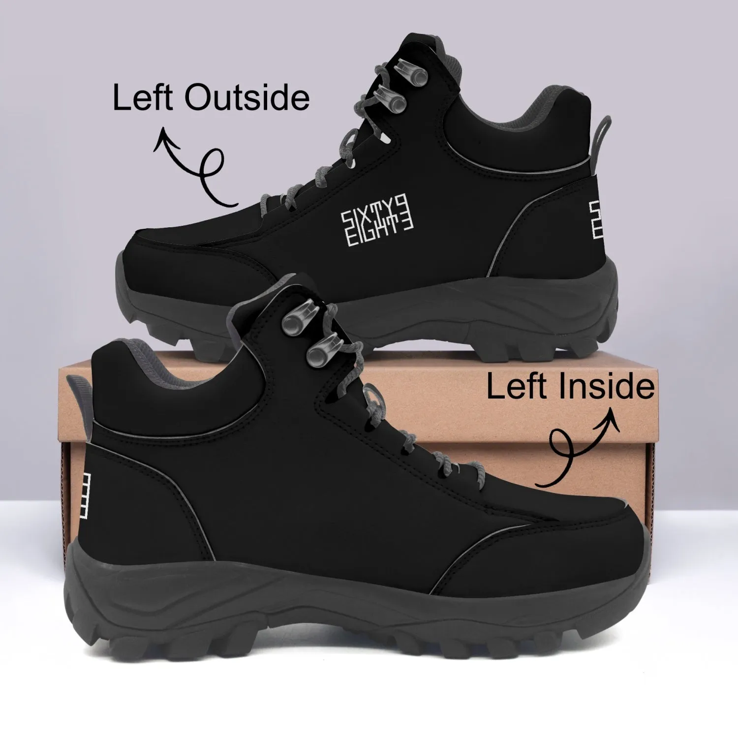 Sixty Eight 93 Logo White Black High Top Boots
