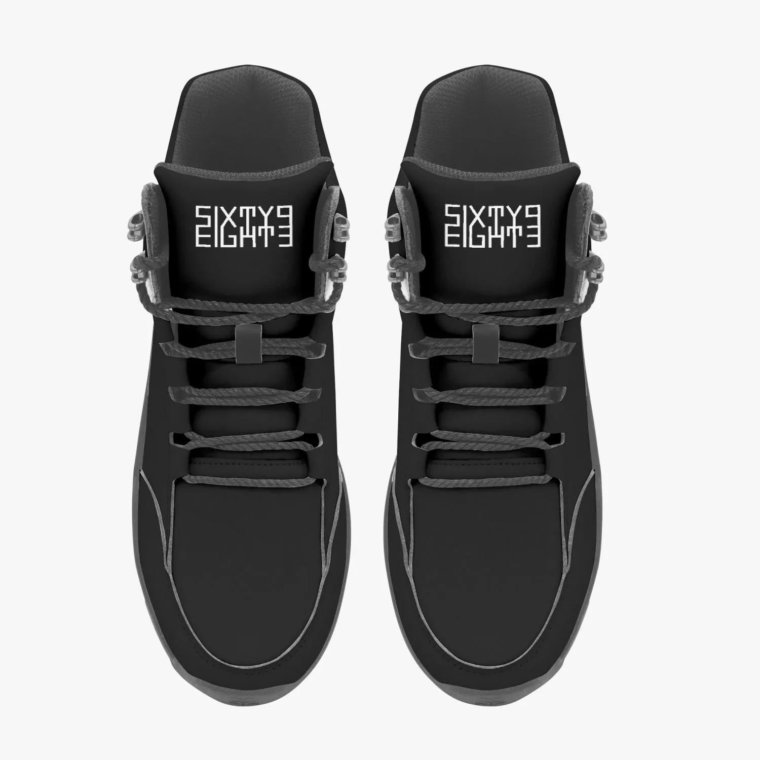 Sixty Eight 93 Logo White Black High Top Boots