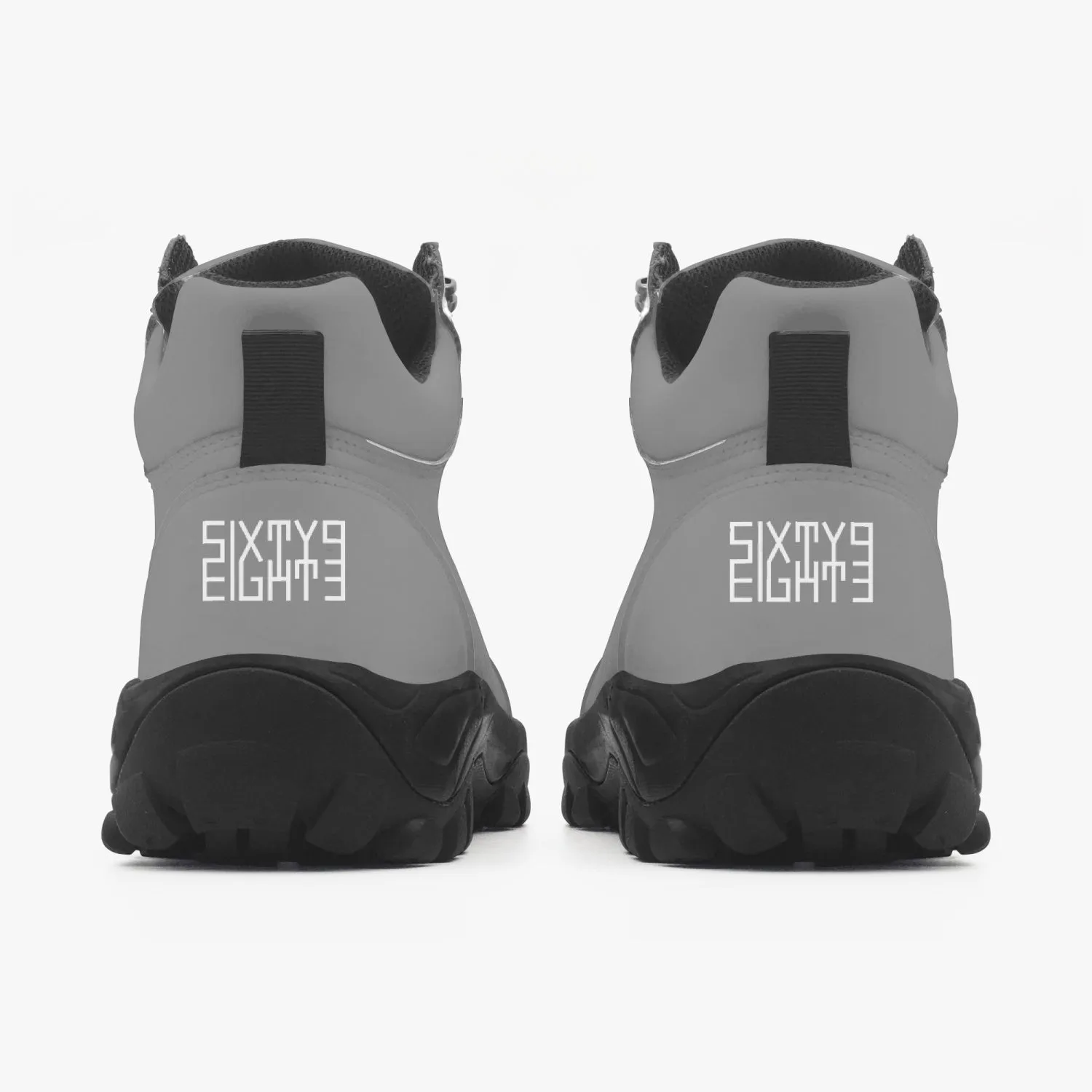 Sixty Eight 93 Logo White Grey High Top Boots