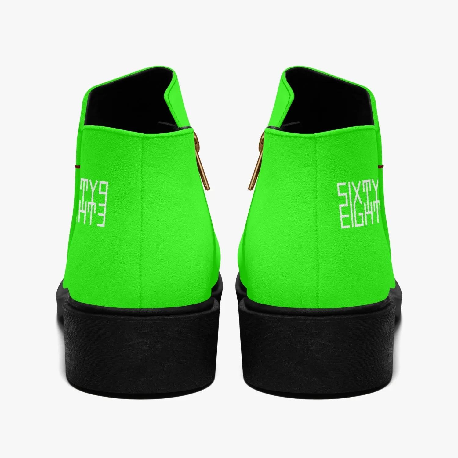 Sixty Eight 93 Logo White Lime Green Suede Boots