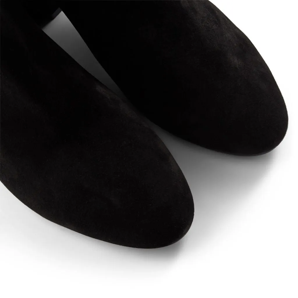Sophy Suede Knee High Boot - BLACK