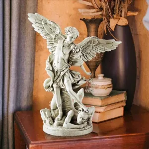 St. Michael Archangel  Standing On The Demon Medium Statue by Artist Guido Reni