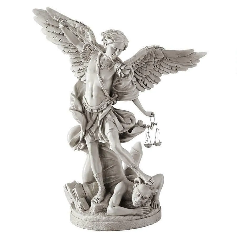 St. Michael Archangel  Standing On The Demon Medium Statue by Artist Guido Reni