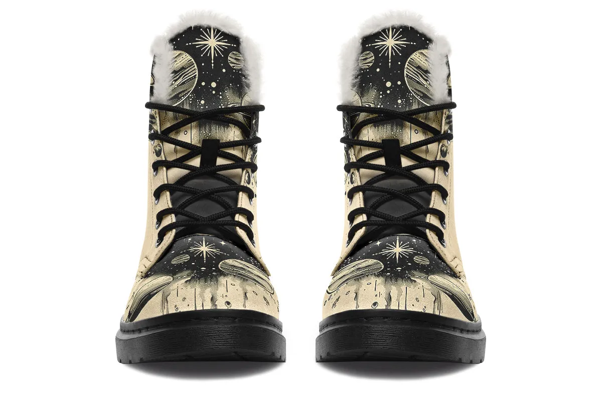 Starwalker Winter Boots - Warm Micro-Suede Doc-Style Boots Lined with Vegan Wool