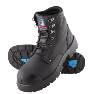 Steel Blue Mens Argyle Lace Up Steel Cap Bump Boots