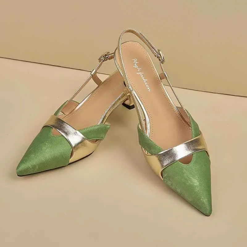 TSS23 Women's Casual Shoes - Elegant Thin High Heels - Leather Pumps