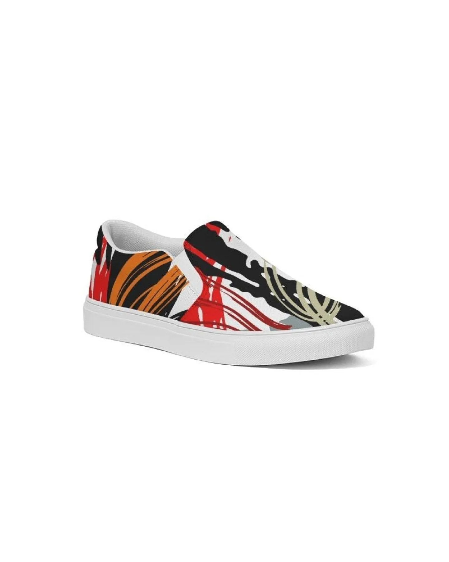 Uniquely You Womens Sneakers - Canvas Slip On Shoes, Multicolor Circular Print by inQue.Style