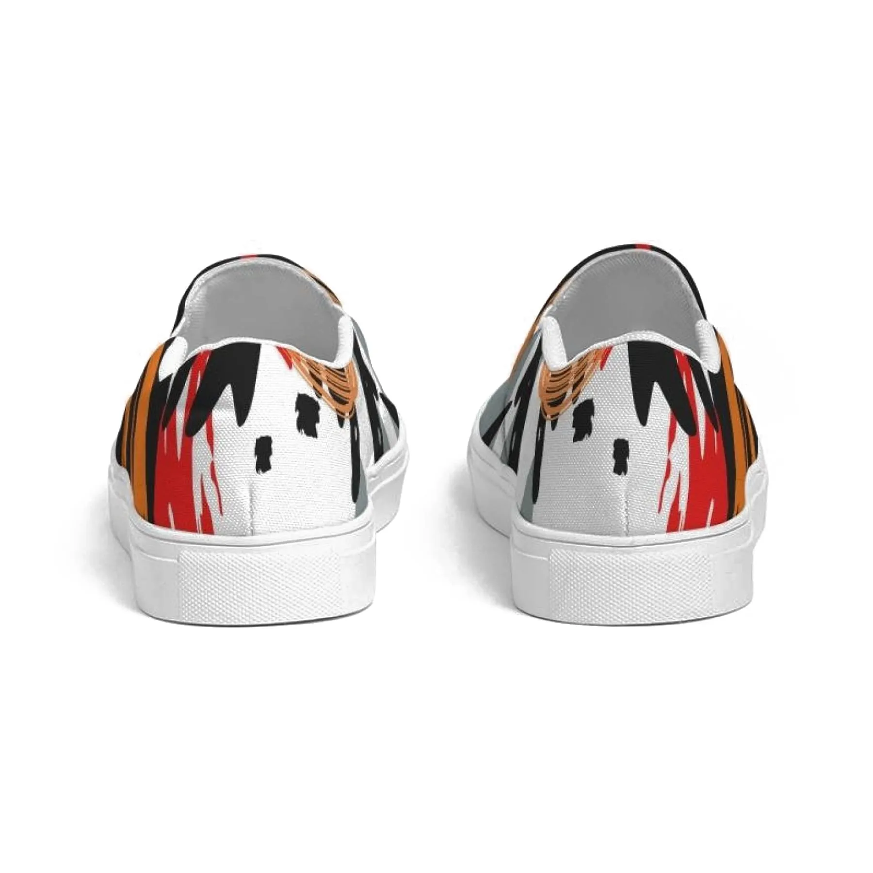 Uniquely You Womens Sneakers - Canvas Slip On Shoes, Multicolor Circular Print by inQue.Style